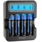 Hixon 1.5V AA Lithium Rechargeable Batteries 3500mWh AA Batteries x4 and Charger