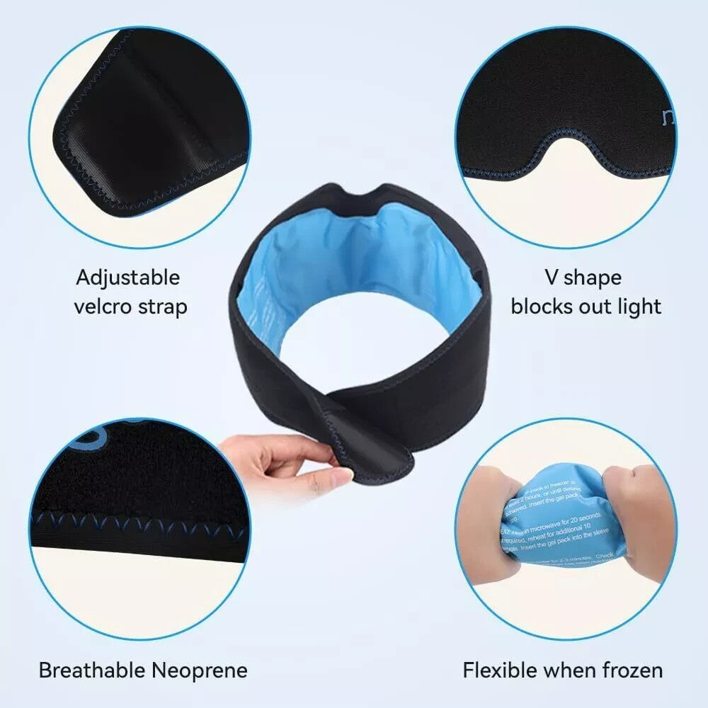 NEWGO Migrane Relief Head Ice Wrap, Reusable Hot Cold Therapy Headache Hat Ice