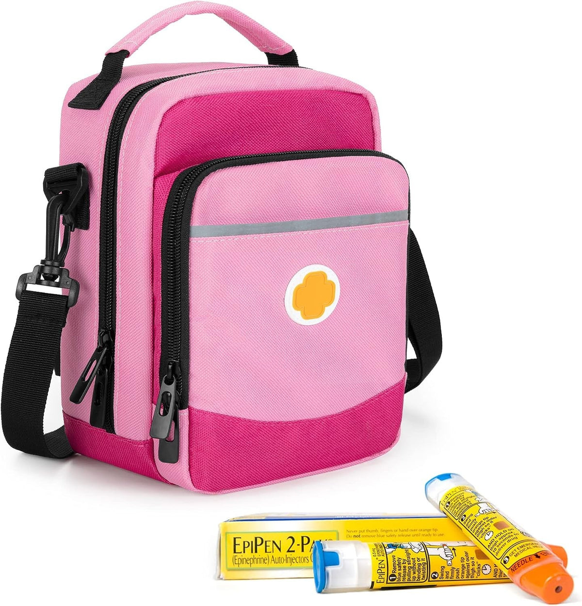 CURMIO Carrying Case, Insulated Medicine Supplies Bag with Shoulder Strap