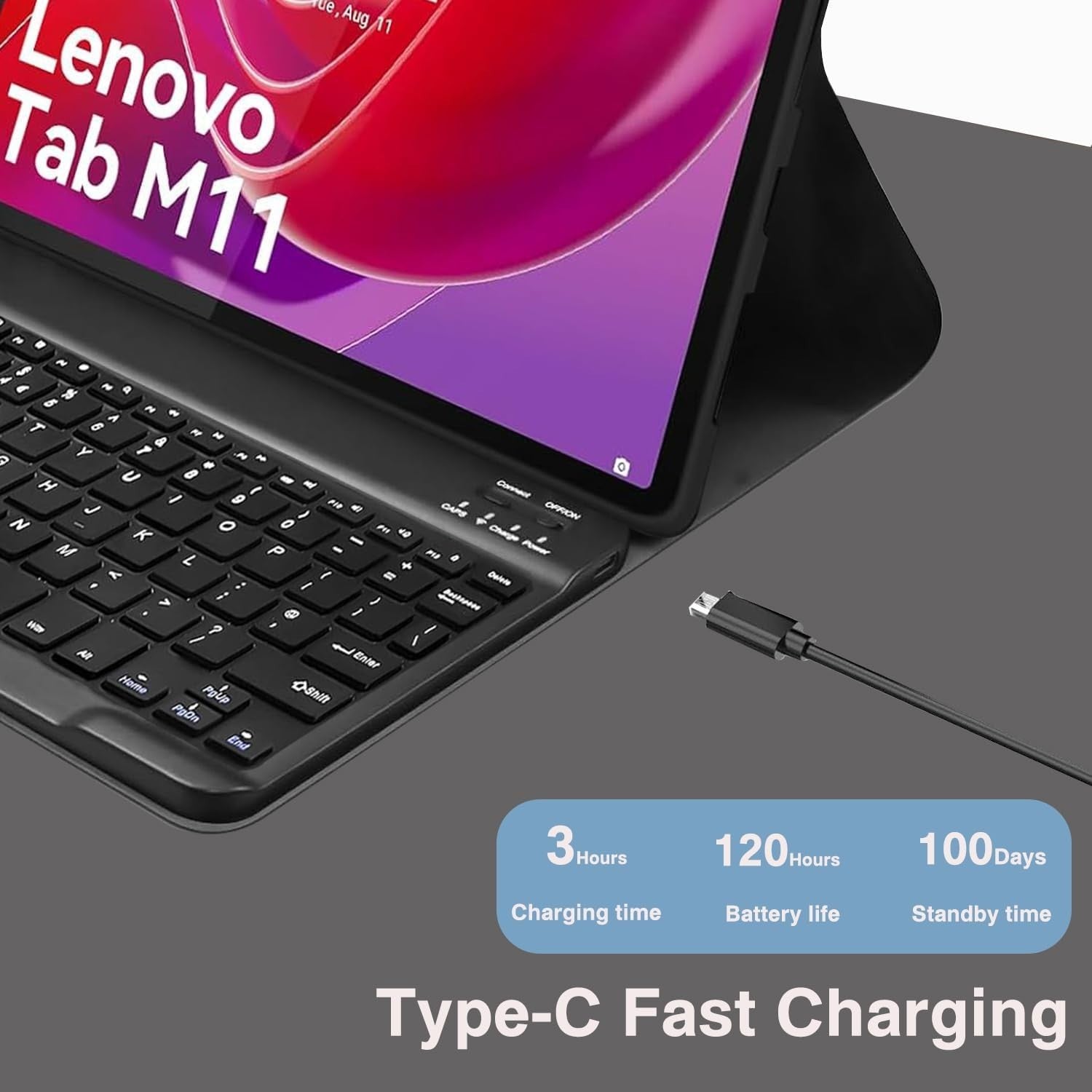 Backlit Keyboard Case With Mouse For Lenovo Tab M11 2024 TB330FU 11" inch Tablet