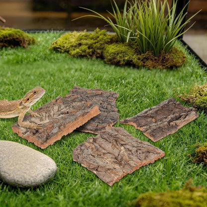 4Pcs Reptile Cork Bark Reptile Enclosure Background Cork Bark For Gecko