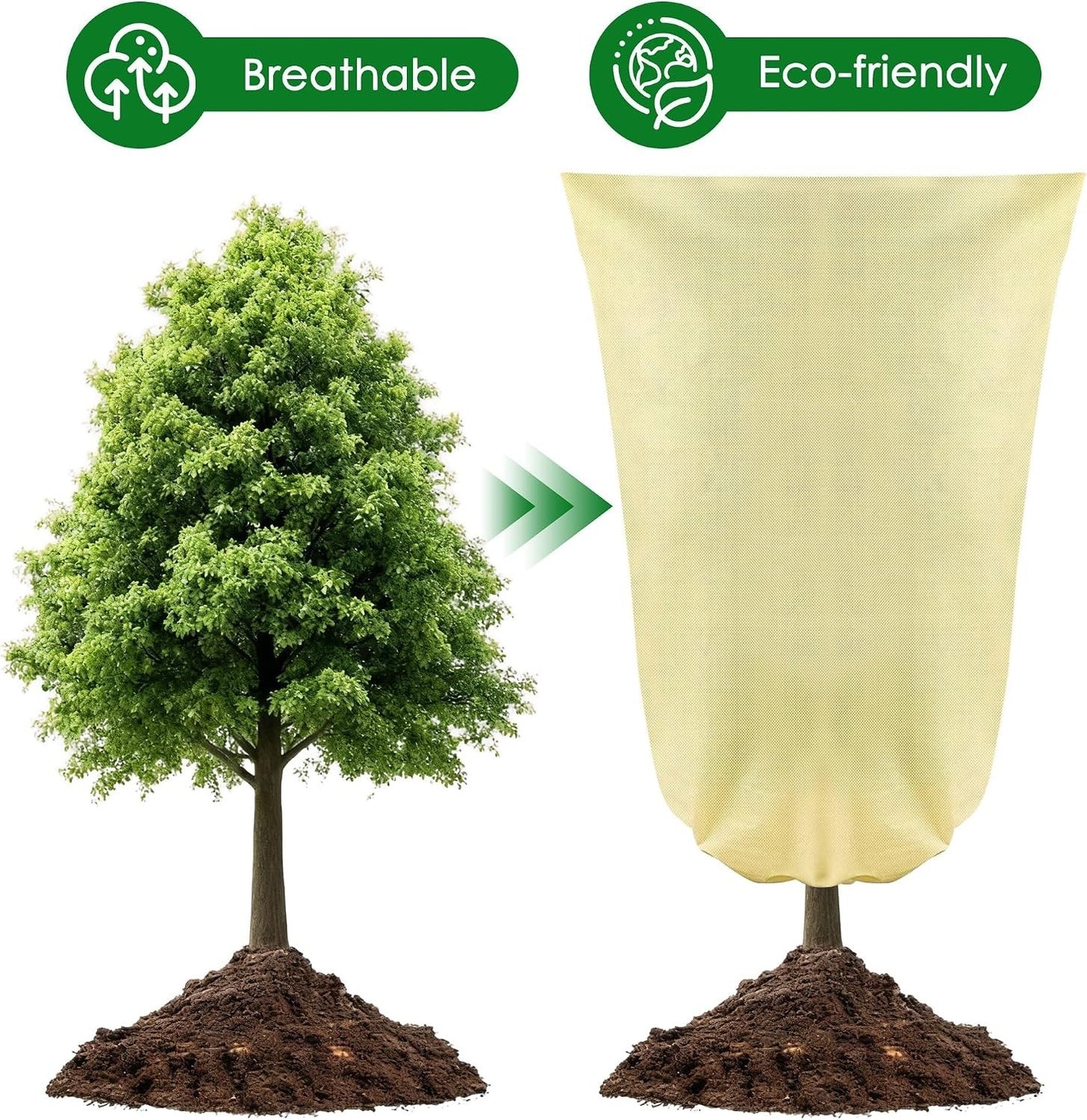 8 x Plant Frost Protection Covers Warming Jackets Bag Fleece Washable 80 x 60 cm