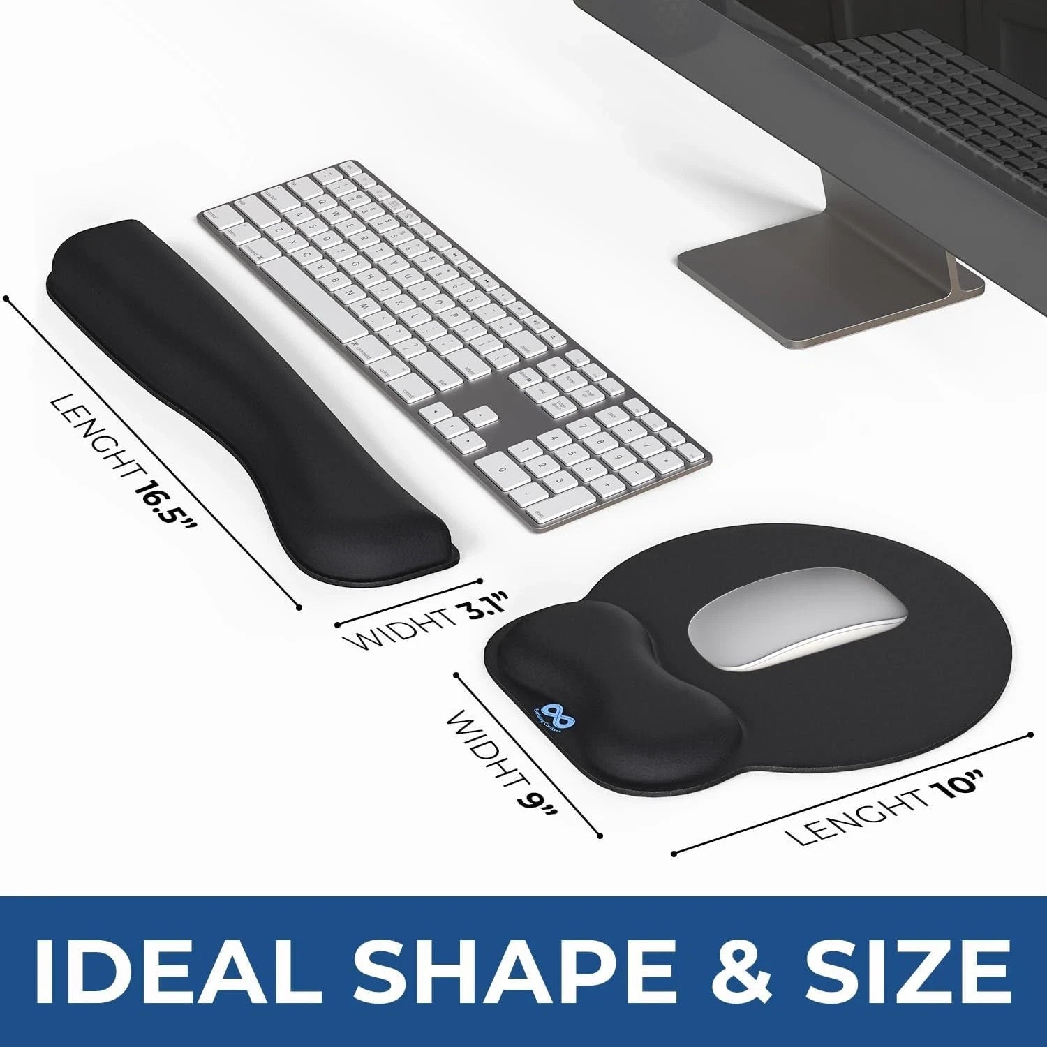 Ergonomic Mouse Pad with Memory Foam Wrist Rest Support Everlasting Comfort