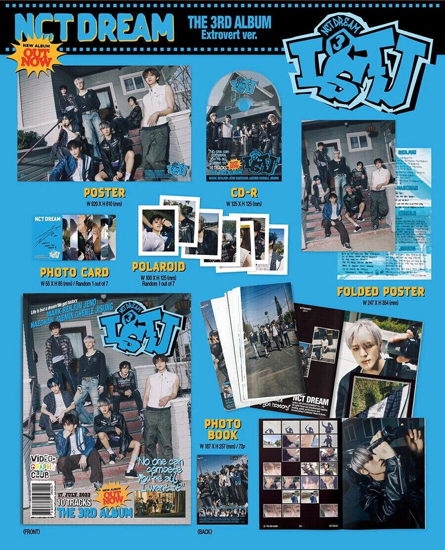 NCT DREAM [ISTJ] 3rd Album PHOTO BOOK EXTROVERT Ver/CD+Photo Book+2 Card SEALED