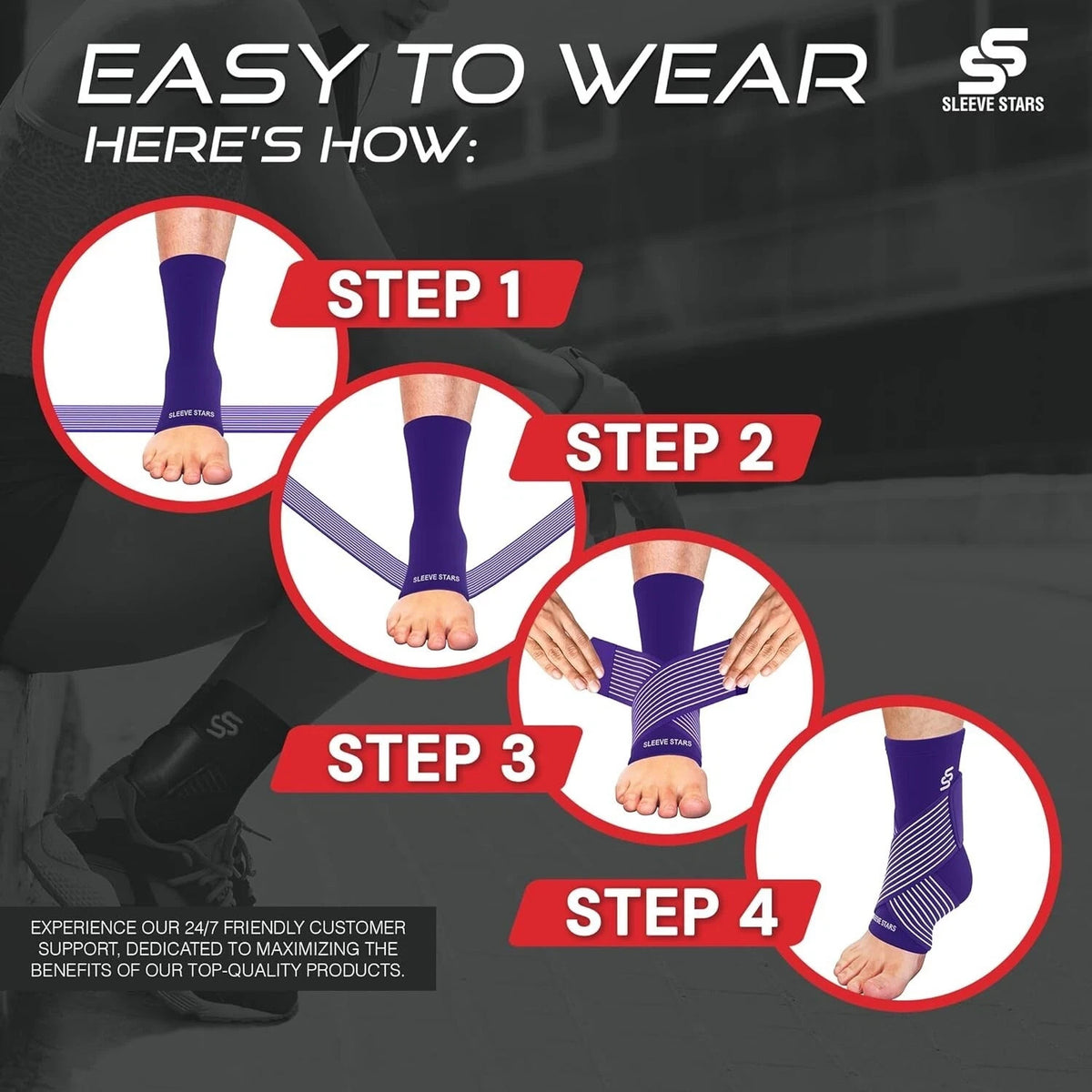 Sleeve Stars Ankle Brace Achilles Tendonitis Support Foot & Plantar Fasciitis