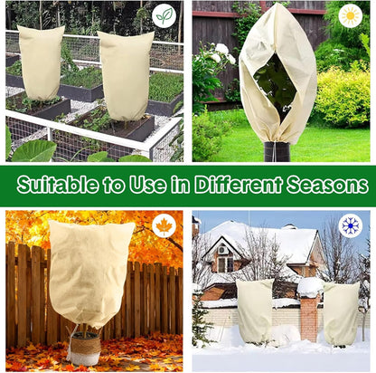 4 Pack Large Frost Protection Bag Plants Fleece Winter Garden Plant Cover 70gsm