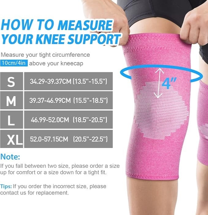 AVIDDA Knee Support Brace 2 Pack Compression Knee Sleeves for Arthritis Joint
