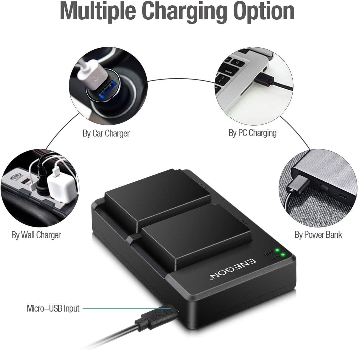 2x NP-W126s Batteries & Dual Charger for Fujifilm X-M5 X-T200 X100F X100V X100VI