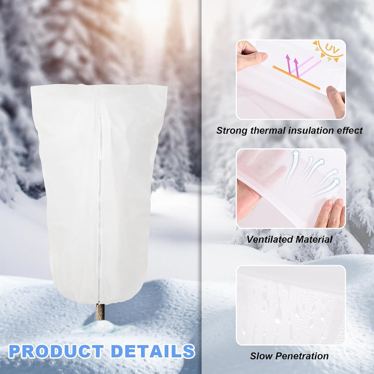 Extra Large Frost Protection Bag Fleece Winter Jacket Garden Plant Cover x2