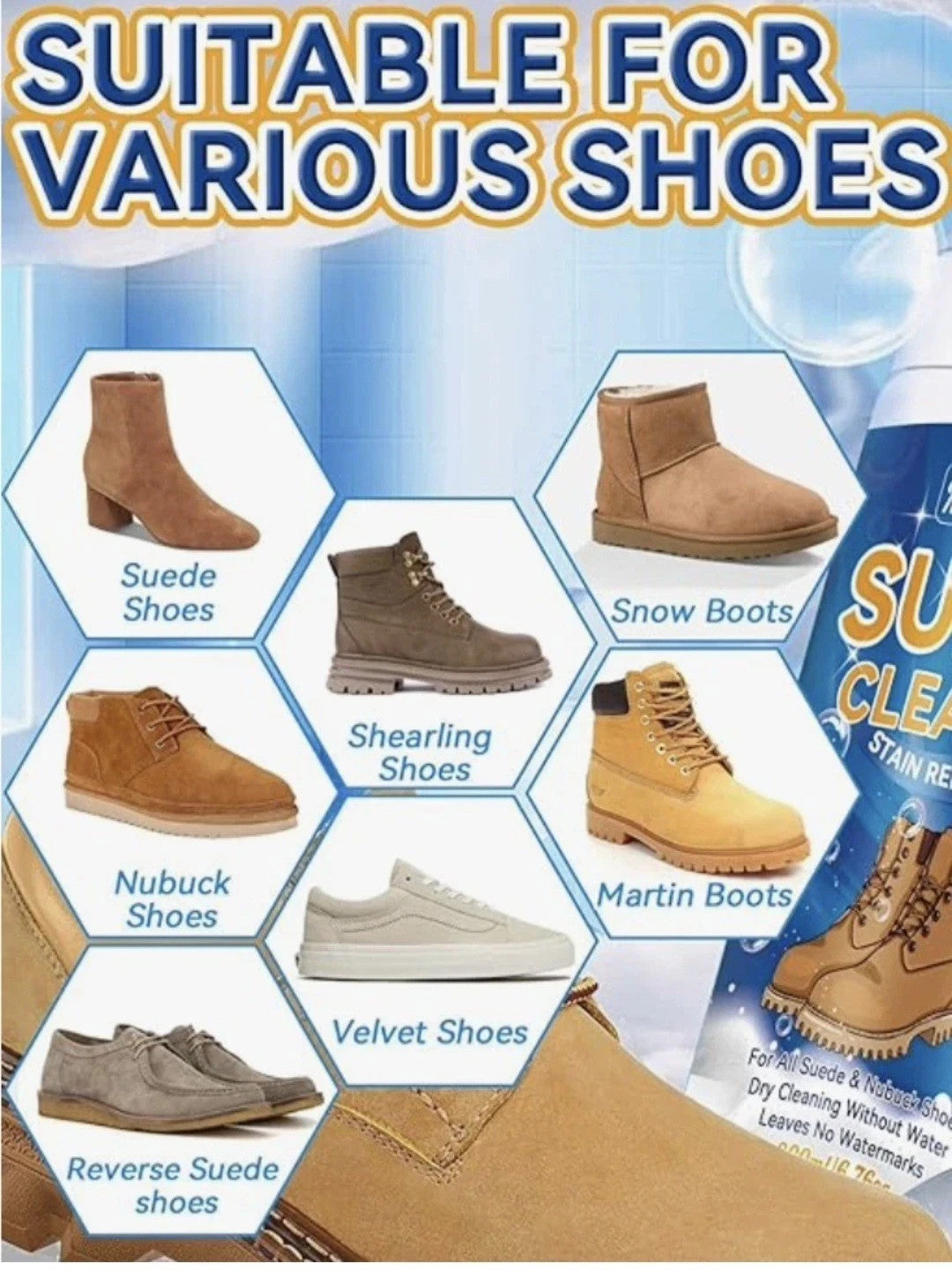 MiotuHome Shoe Cleaner, Suede Trainer Cleaner with 4-Side Suede Brush Cleaner