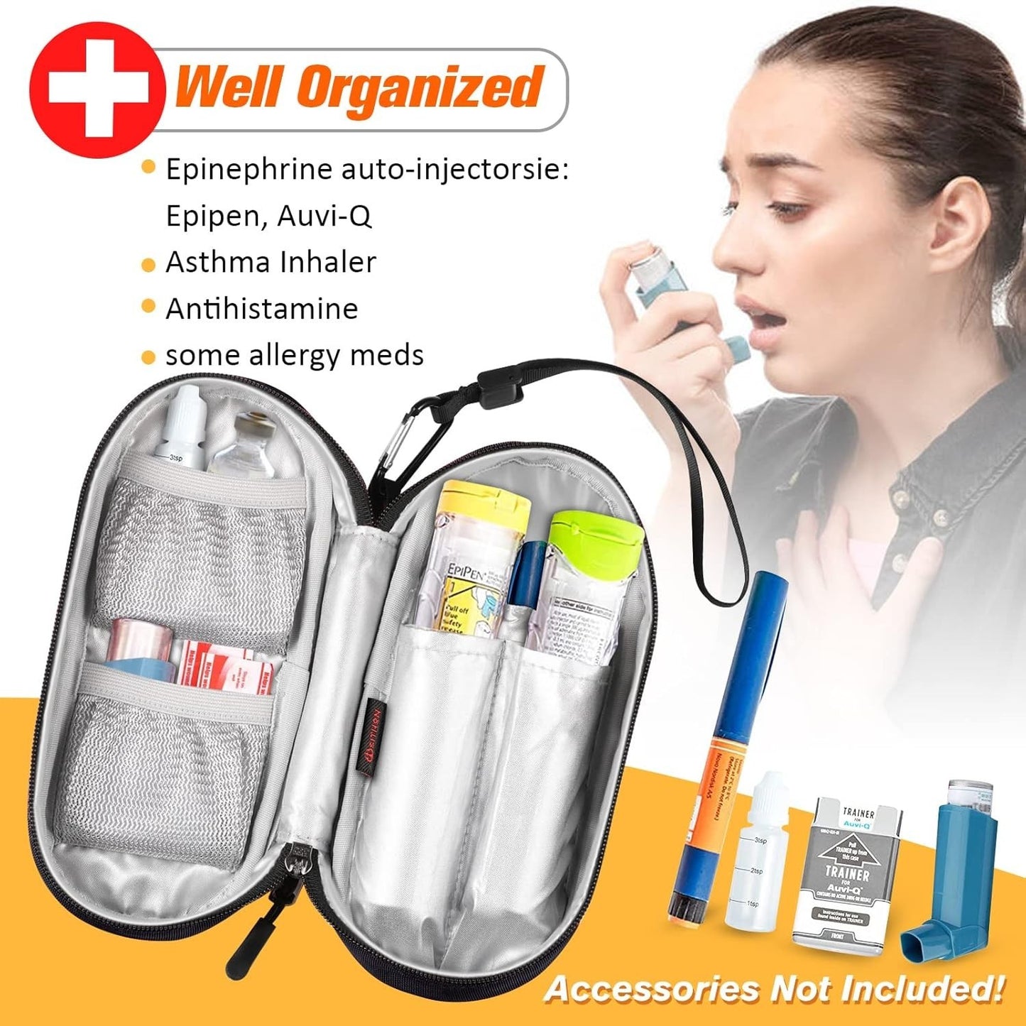 SITHON EpiPen Medical Carrying Case Insulated, Travel Medication - All Colours