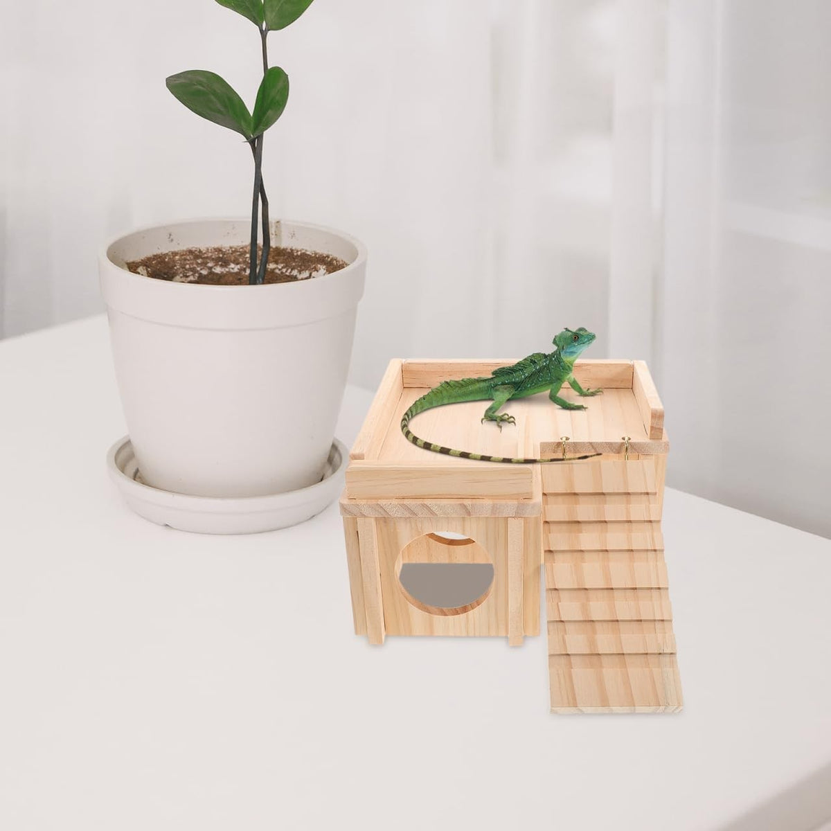 Bearded Dragon Basking Platform Hideout Large Cage Accessories Habitat