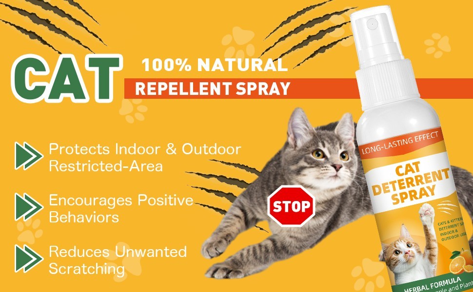 Cat Scratch Repellent Spray 200 ml - Natural Behaviour Training, Safe for Pets