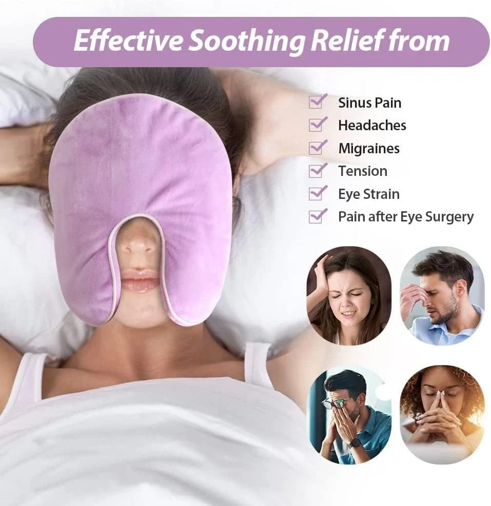 NEWGO Face Heating Mask for Sinus, Microwavable Heating Pad, Warm Cold Compress 