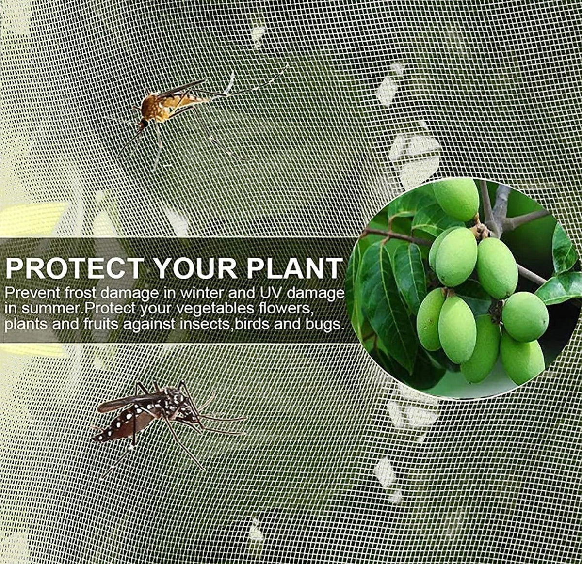 2 Pack Fruit Tree Insect Net Covers 100x150cm Fine Mesh with Zipper & Drawstring