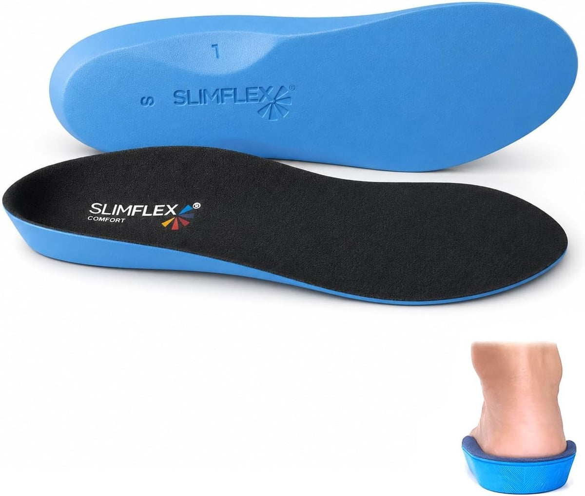 Slimflex Orthotic Insoles Full Length - Arch Support & Contoured Heel Cup - NHS