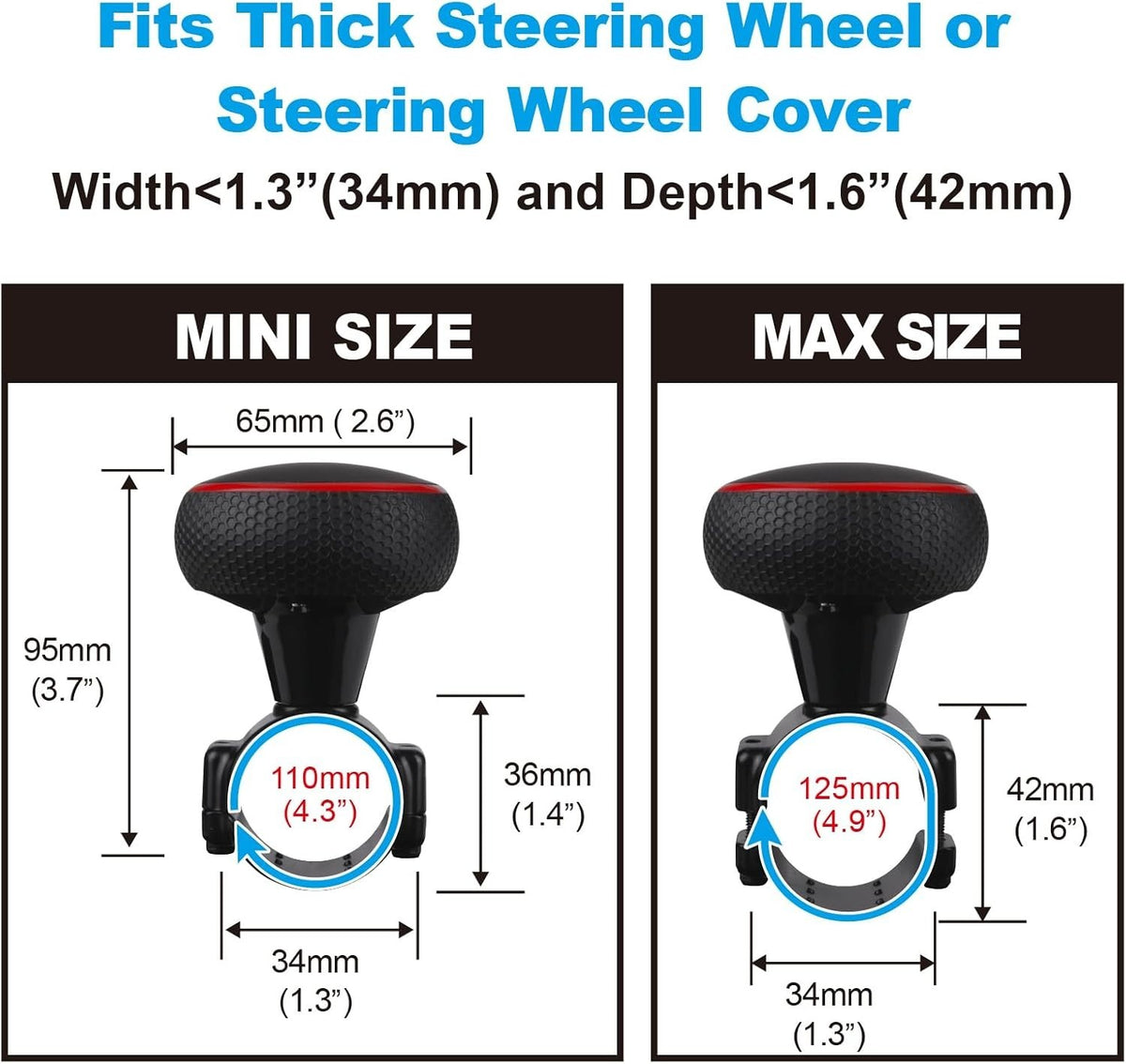 Hypersonic Large Steering Wheel Knob Steering Wheel Spinner
