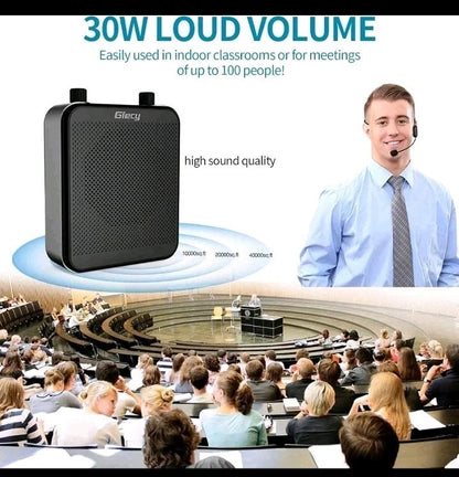 Giecy G300 30W Portable Voice Amplifier UHF Headset Mic Bluetooth PA Speaker