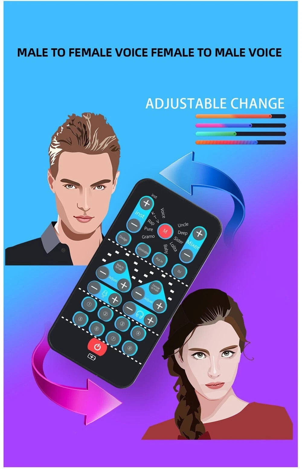 Mini Voice Changer Device Bluetooth Sound Effects for PC iPhone Android Tablet