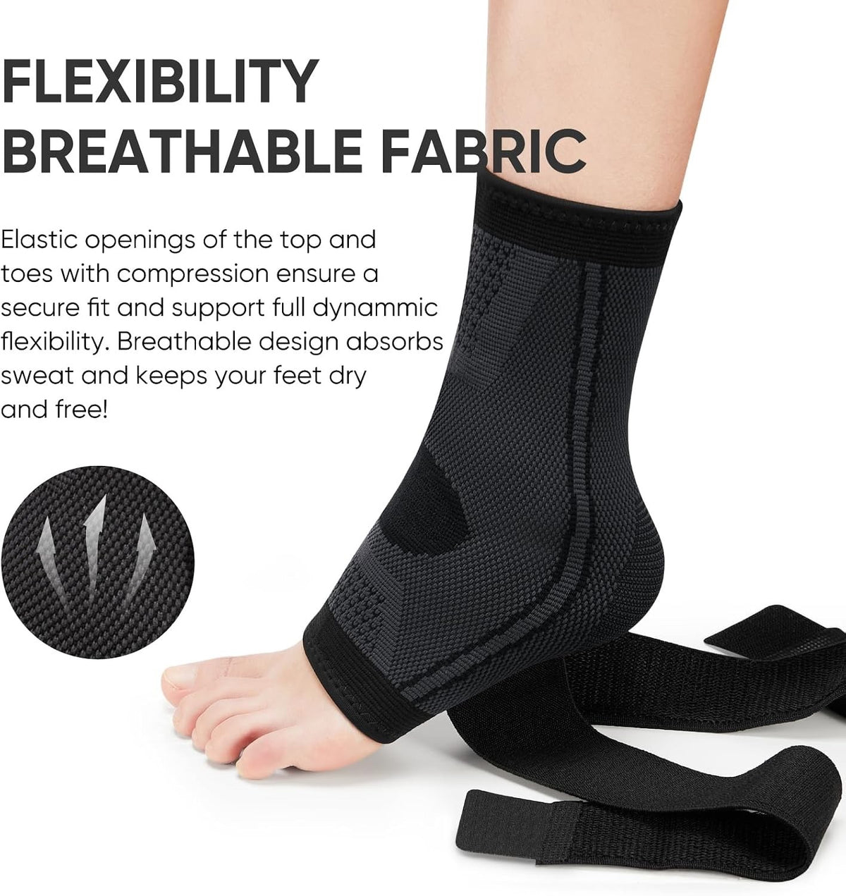 Avidda Ankle Support Brace Size S (1 Pack) - Adjustable Compression Sleeve for P