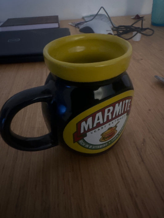 Marmite Jar Shaped Coffee Tea Mug Cup Collectable Vintage Retro Ceramic 