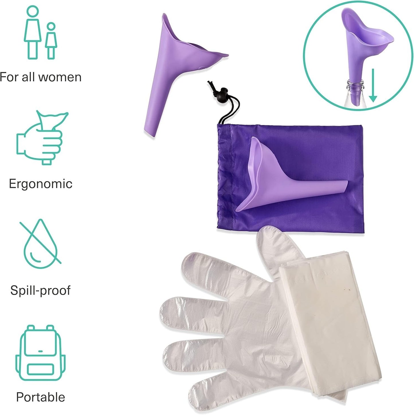 Portable Female Urine She Wee Funnel Woman Ladies  Urinal Camping Travel x2