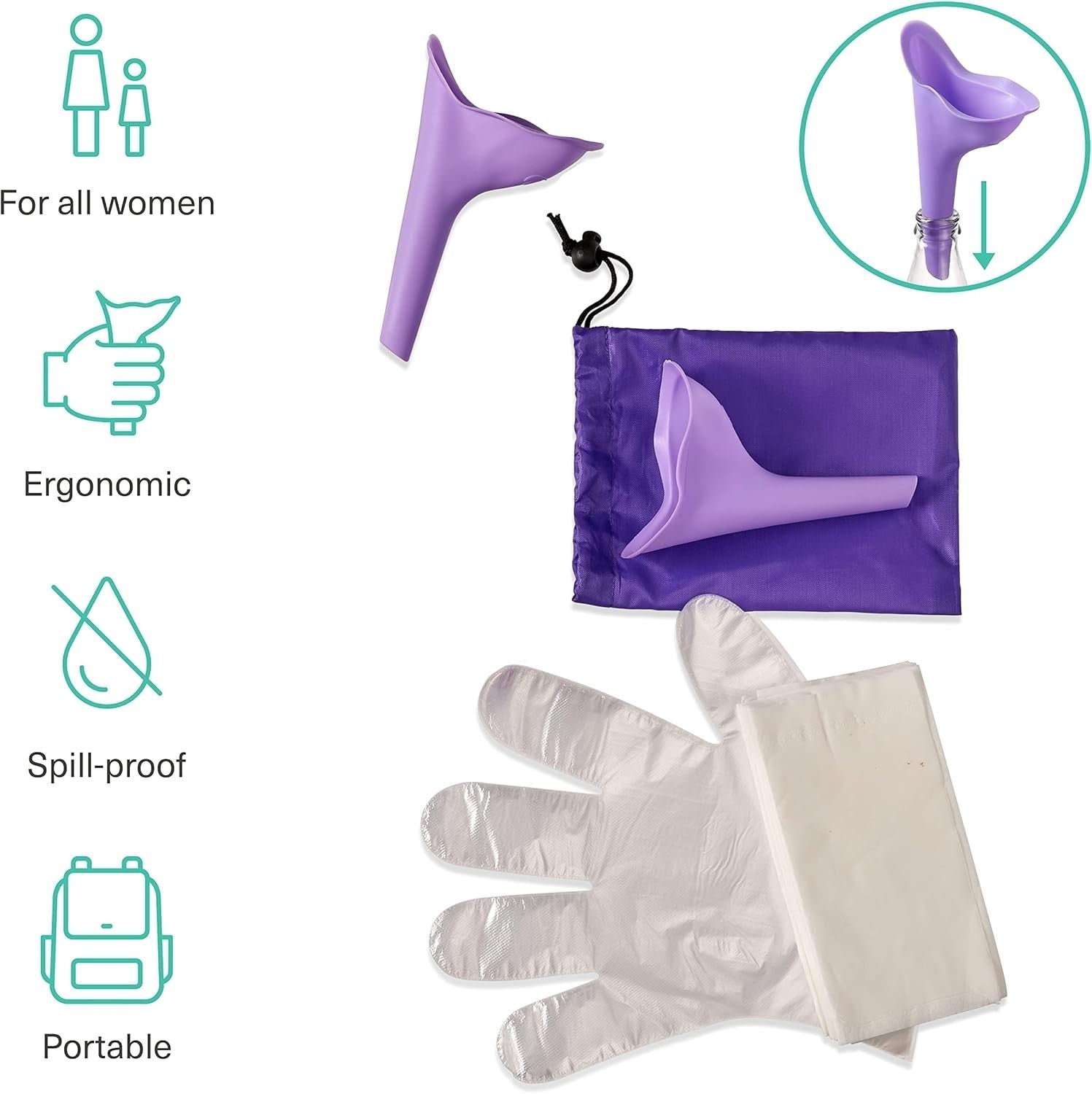 Portable Female Urine She Wee Funnel Woman Ladies  Urinal Camping Travel x2