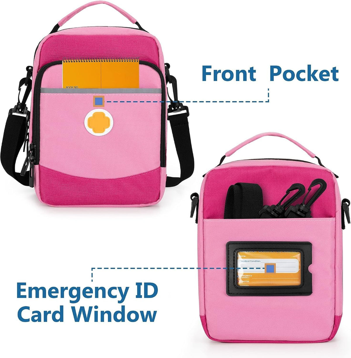 CURMIO Carrying Case, Insulated Medicine Supplies Bag with Shoulder Strap
