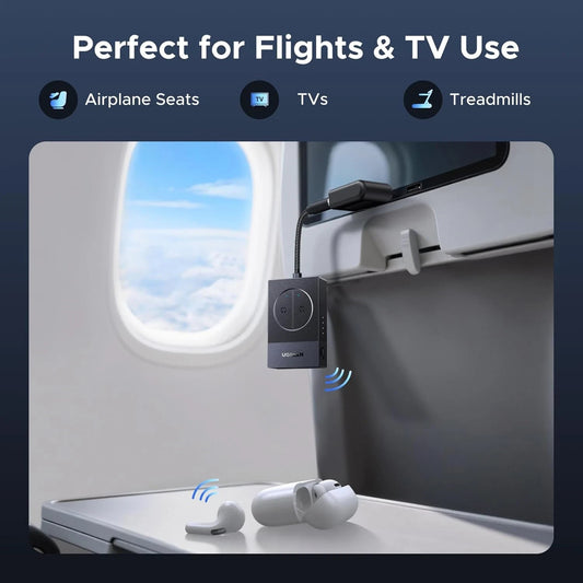 UGREEN Bluetooth Transmitter Audio Adapter, Bluetooth 5.4 Airplane Travel