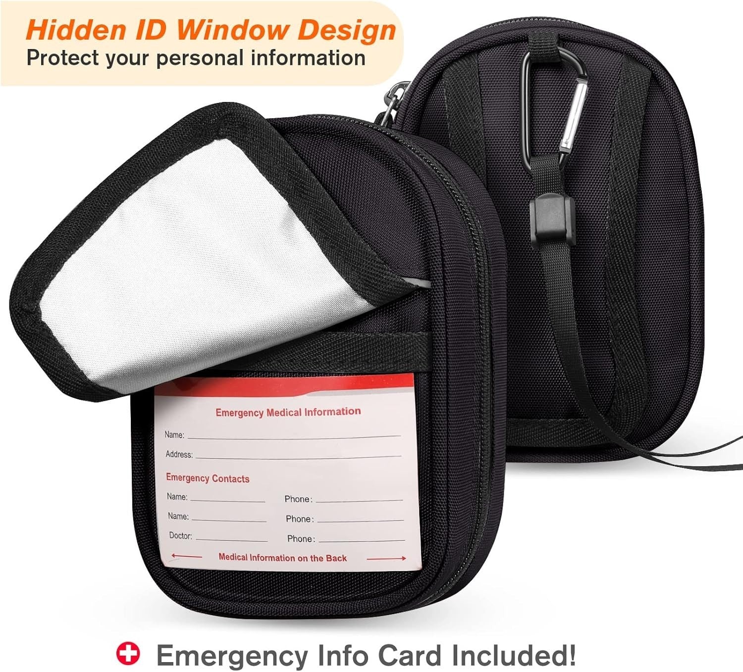 SITHON Medicine Carrying Case Bag Small Black