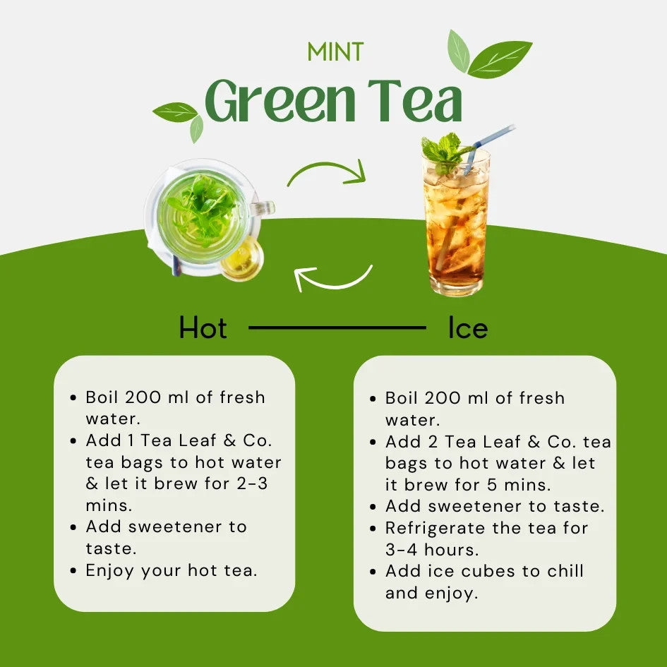 Mint Green Tea - 100 Gluten Free Antioxidant Teabags for Refreshing Relaxation