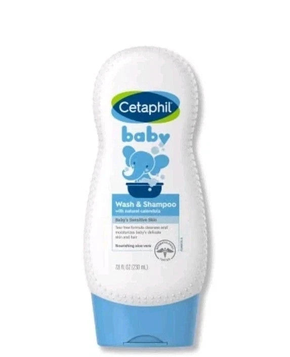 Cetaphil Baby Shampoo and Body Wash with Organic Calendula, 7.8 Fl Oz - 3 Pack