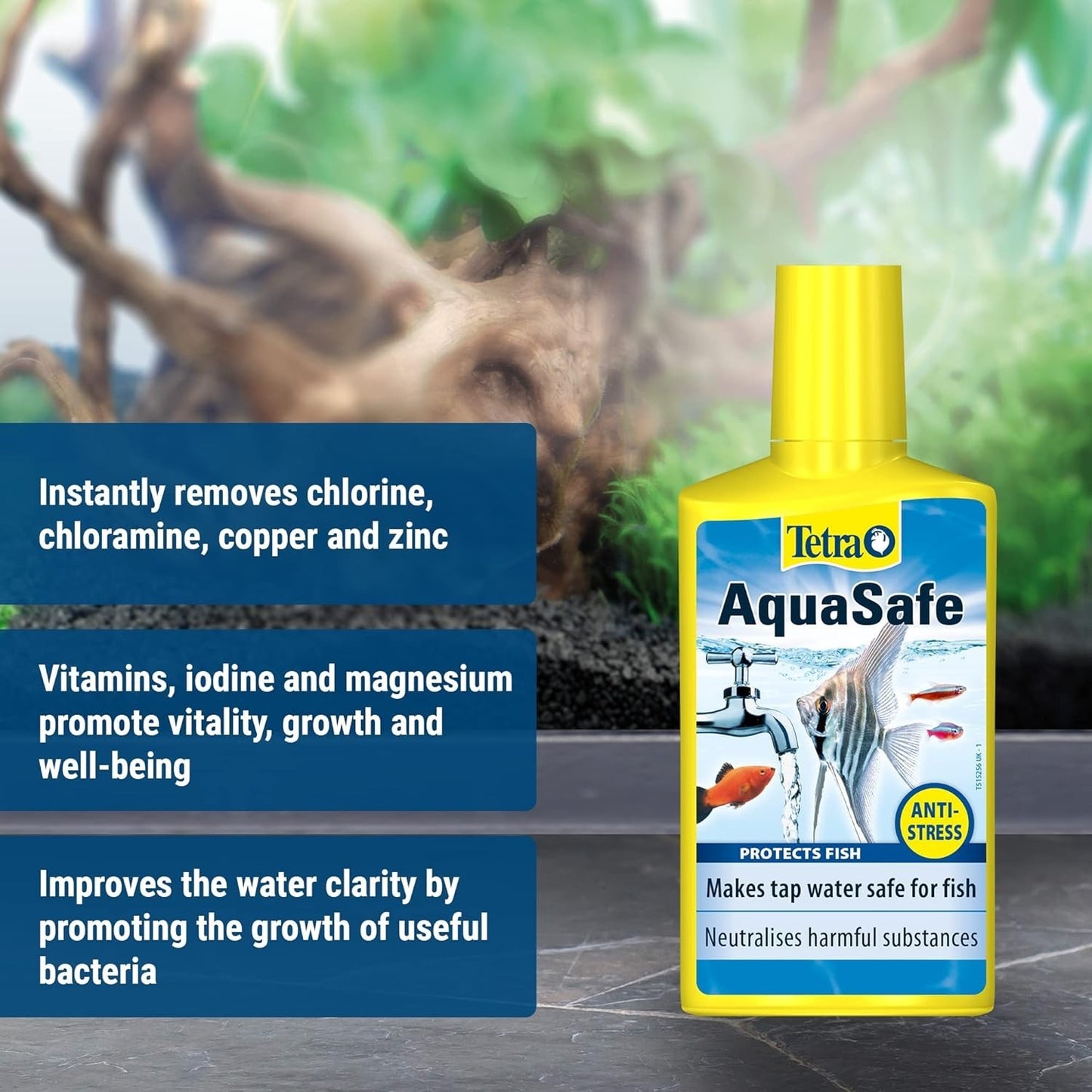 TETRA AQUASAFE FISH TANK TAP SAFE WATER CONDITIONER 250ML