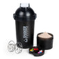 XTKS 3 Layer protein shaker bottle 18oz shaker bottle for protein shakes 500ml
