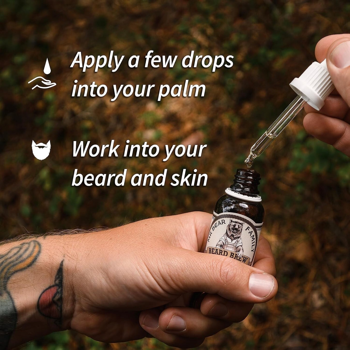 Mr Bear Beard Brew Oil Woodland Hair conditioner Natural Oil 50ml Grooming