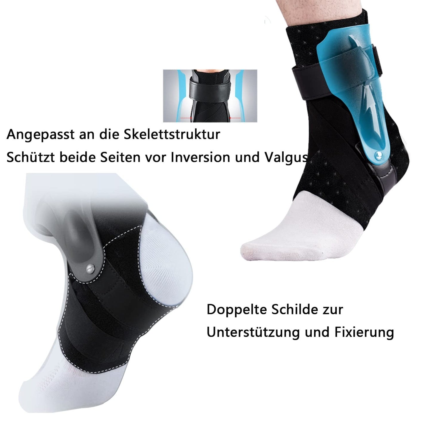 Ankle Brace Support Pain Relief With Side Stabilizers Brace Fixing Protection XL