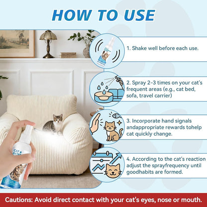 Cat Scratch Repellent Spray 150 ml - Natural Behaviour Training, Safe for Pets