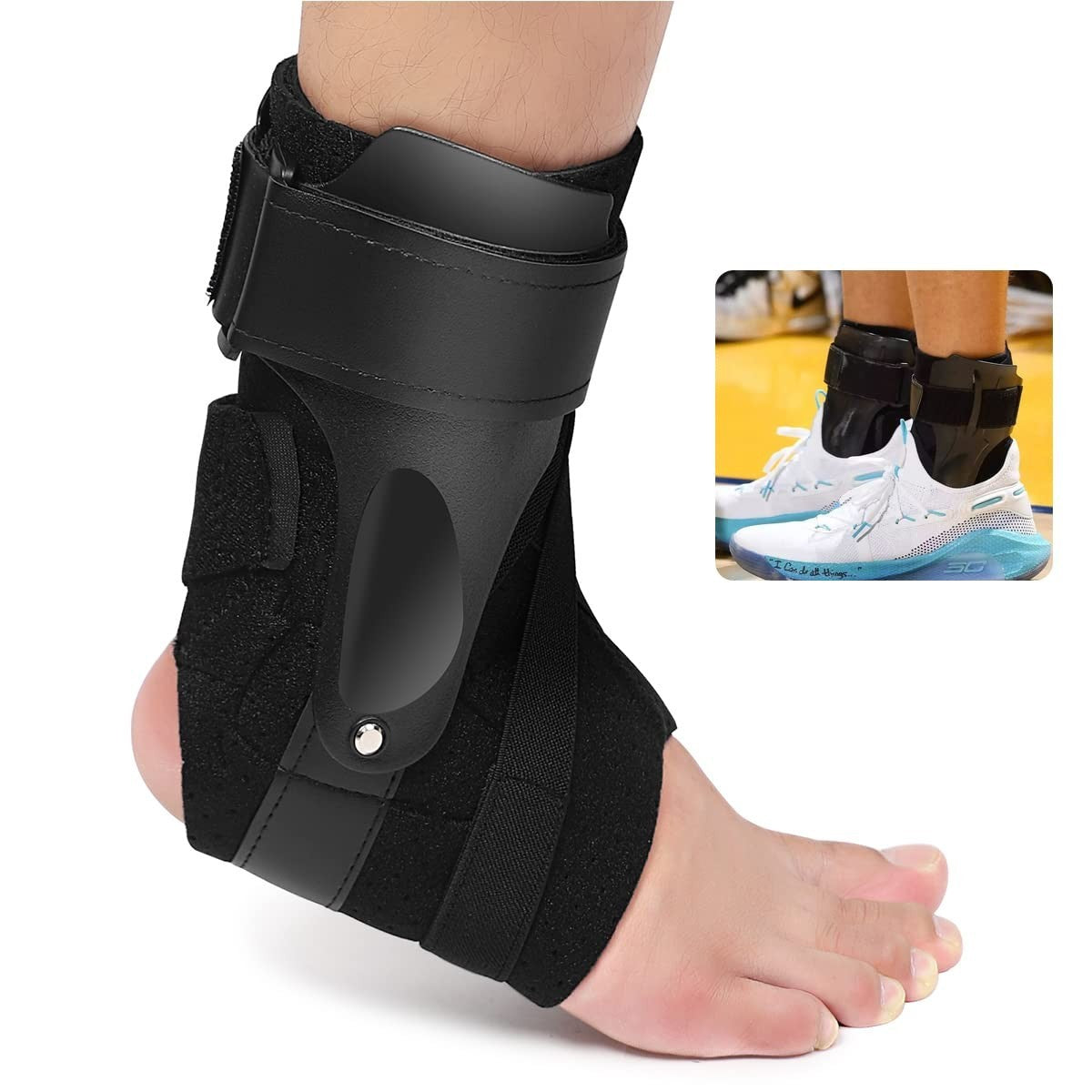 Ankle Brace Support Pain Relief With Side Stabilizers Brace Fixing Protection XL