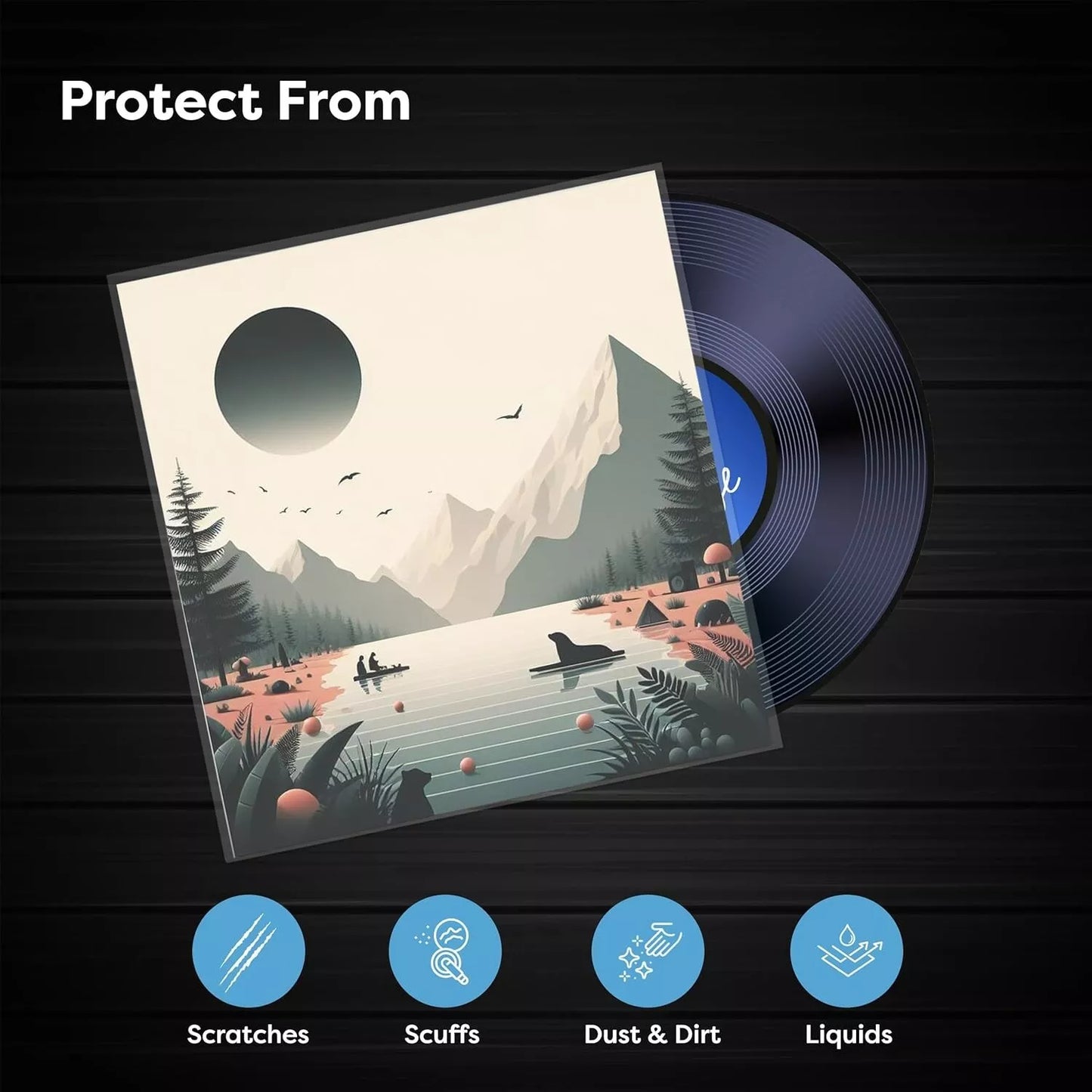 12 inch Record Sleeves Plastic Vinyl LP Single 12" Outer Album Covers 50 100 pcs